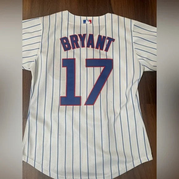 Majestic Cubs White and Blue Striped Jersey - Picture 5 of 5
